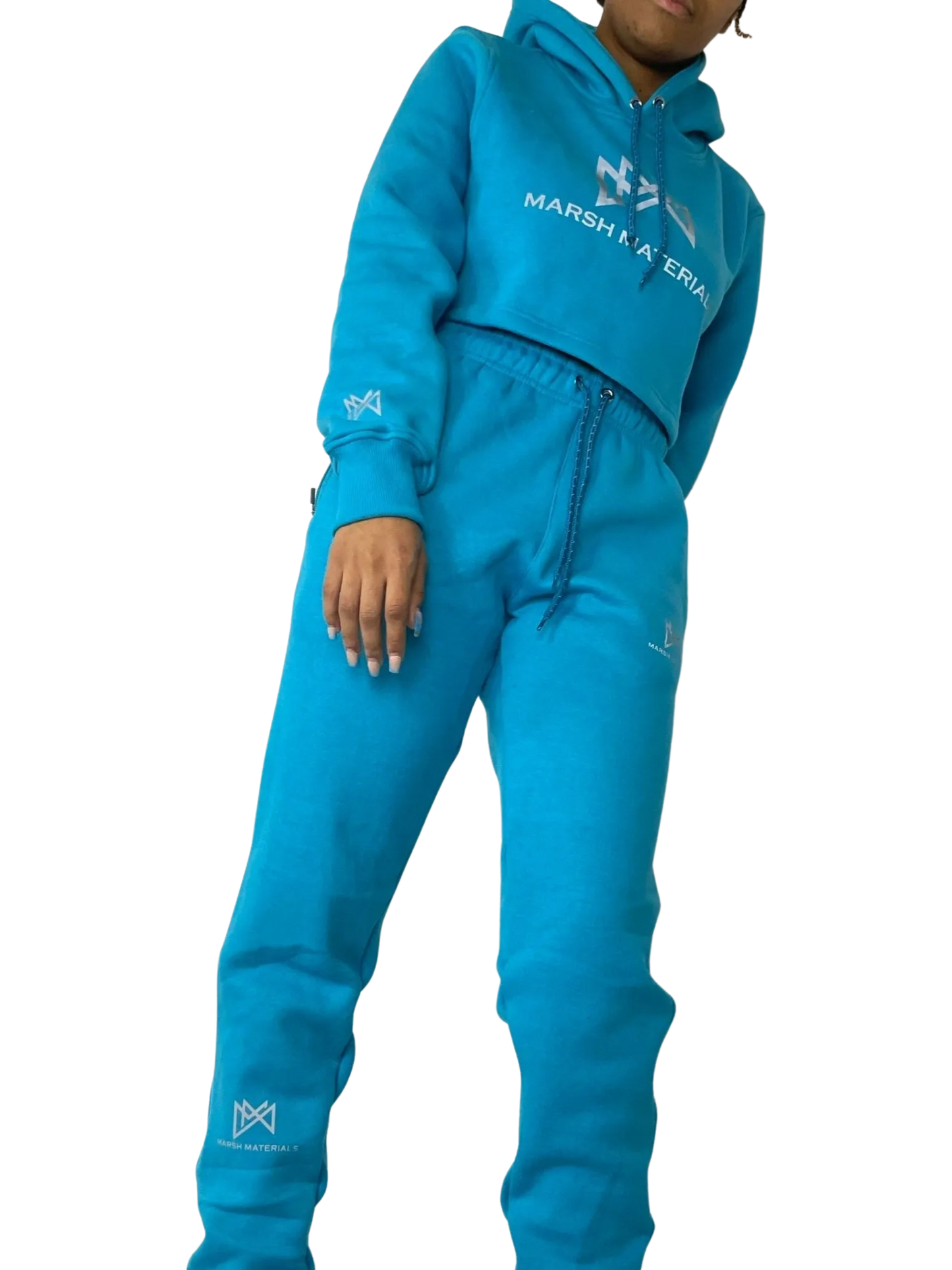 Crop hoodie with reflective logo
