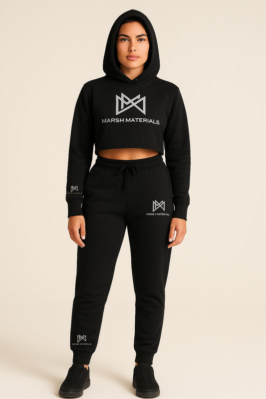 Crop hoodie with reflective logo